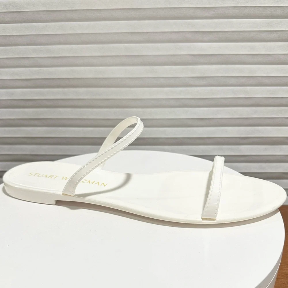 🌹STUART WEITZMAN 🌹 Sawyer Rubber White Sandals Size: 12 - Picture 2 of 10